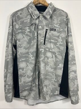 Pelagic Men's Eclipse Pro Series Guide Fishing Shirt Camouflage UPF 50+ Size M